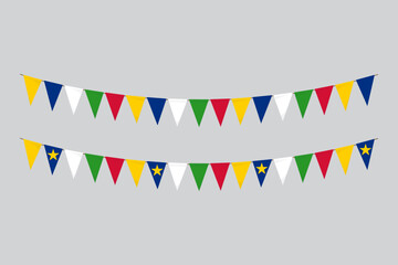 Fototapeta premium Flags isolated. Central African Republic paper bunting. flags birthday, anniversary, celebrate event.