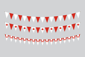 Flags isolated. Canada paper bunting. flags birthday, anniversary, celebrate event.