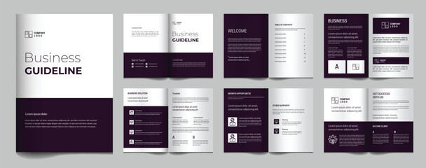 Business guidelines brochure template minimalist design
