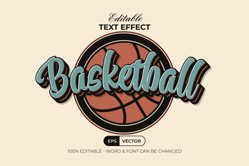 Basketball Text Effect Style. Editable Text Effect Sport Theme.