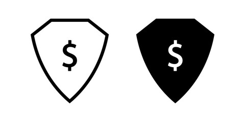 Shield icon set. flat illustration of vector icon