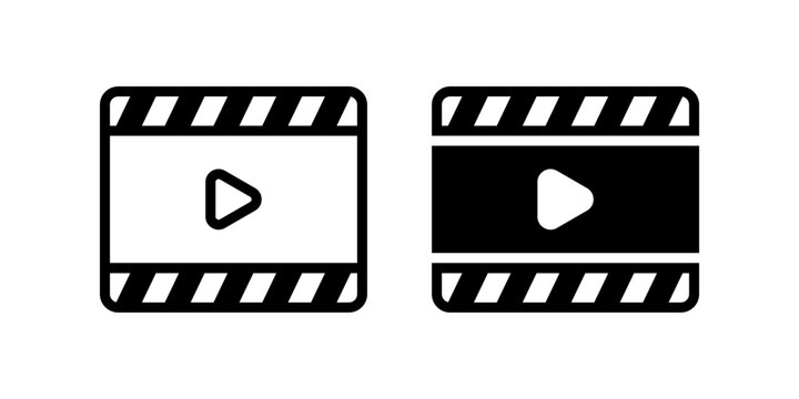 Film icon set. flat illustration of vector icon