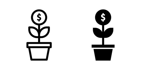 Money Growth icon set. flat illustration of vector icon