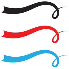 Typographic swash and swooshes tails. Retro swishes and swashes for athletic typography, logos, baseball font