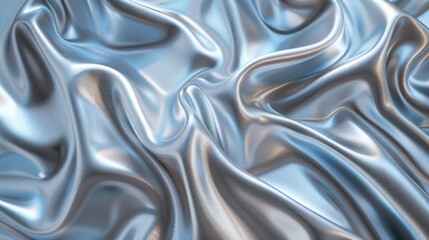 Abstract Silver Satin Fabric Drapery