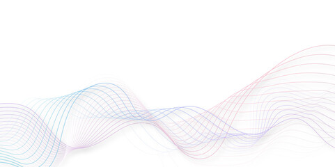 Abstract modern vector background. Abstract technology and science flowing pink wave curved lines on transparent background. Wave with lines created using blend tool. abstract gradient curve lines.