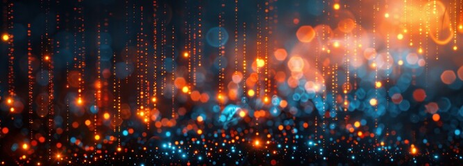 Obraz premium Abstract Bokeh Background with Orange and Blue Lights