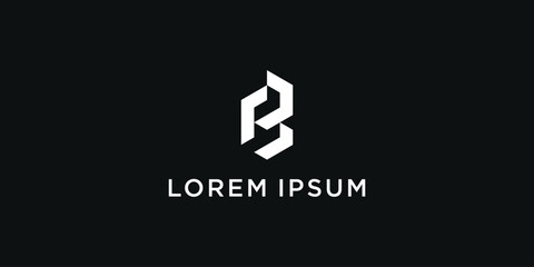 Letter B logo design with a unique line concept. Premium Vector