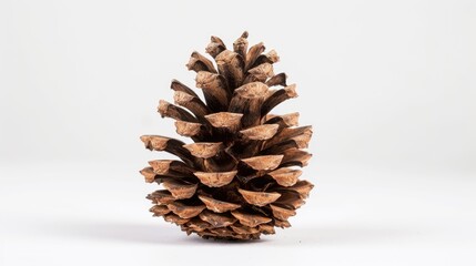 Isolated white background of a pinecone without moisture