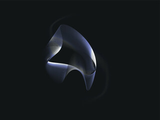 Abstract circle round frame by lines wavy flowing blue green gradient isolated on black background. Vector in concept modern.eps10