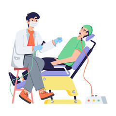 Check out this flat illustration of dental surgery 