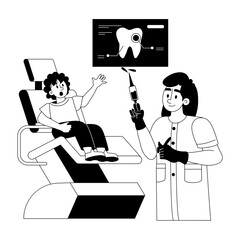 Check out this glyph illustration of dental anaesthesia