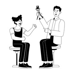 Ready to use glyph illustration of tooth removal 