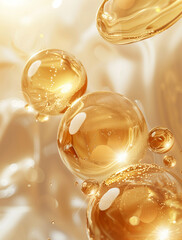 Capsules with yellowish liquid, vitamins, vitamin E, cosmetics, cream, natural base, beauty chemistry