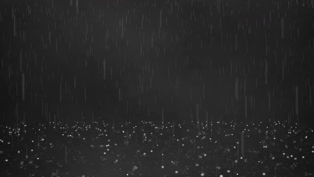 Falling heavy rain with mist overlay motion graphic animation background. "change blending mode into screen".