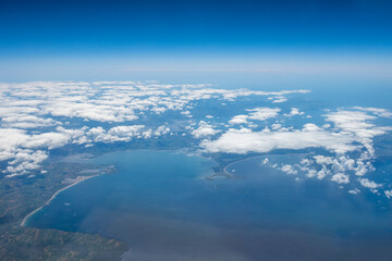 An aerial view of the coast near Tralee in County Kerry, Ireland