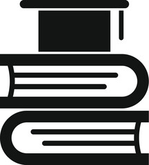 Graduation cap is sitting on a stack of books, symbolizing the culmination of academic achievement