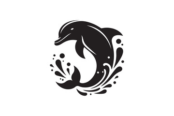 Dolphin silhouette vector art illustration