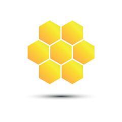 honeycomb with honey, vector logo design