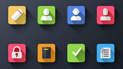 Checklist symbol for users, part of a web icon set