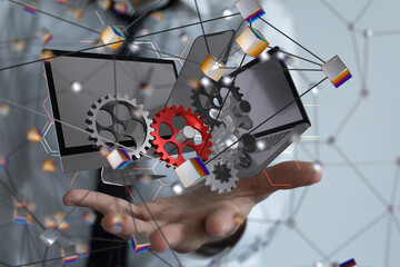 computer digital binary online in 3d