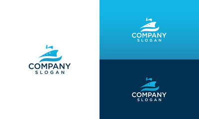 Fototapeta premium Boat Logo Design Vector Stock. Marine Ship Logo Design Template