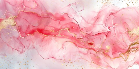 Abstract pink and gold marble texture.  Image for interior design, desktop wallpapers, or graphic backgrounds.  