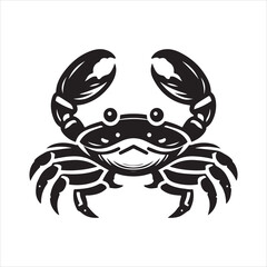 crab clipart, illustration white and black