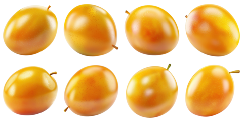 Set of Mango isolated on transparent png background. Generative ai