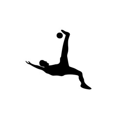 set of sepak takraw silhouette players with action