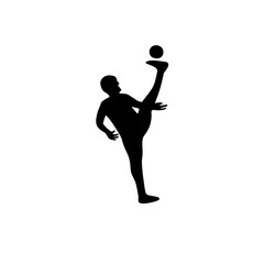 set of sepak takraw silhouette players with action
