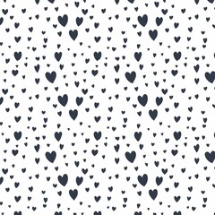 Seamless pattern with abstract heart blue on white and background minimalistic style