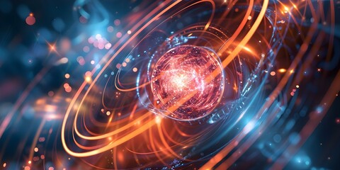 Quantum behavior of particles explains fundamental properties and interactions shaping matter. Concept Quantum Physics, Particle Behavior, Fundamental Properties, Matter Interactions