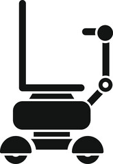 Simple, bold icon representing an electric wheelchair, emphasizing the concept of mobility assistance and accessibility