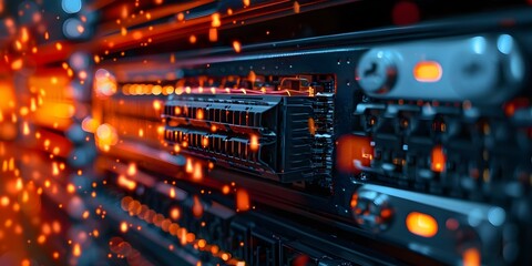 Obraz premium Efficient highspeed data transfer with rapid swift and immediate performance. Concept Highspeed Data Transfer, Rapid Swift Performance, Immediate Efficiency