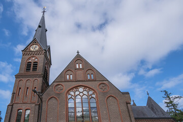 Fototapeta premium Neo-Gothic style Christian Reformed NORTHERN CHURCH (Noorderkerk, National Monument) was built in 1898 and could accommodate 763 people. Apeldoorn, the Netherlands.