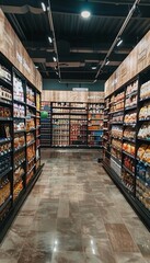 Modern Grocery Store with Extensive Gluten-Free Selection and Organized Product Display for Healthy Shopping