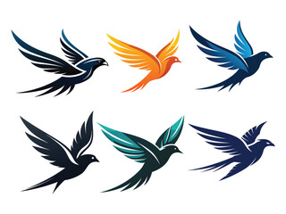 Flying Bird icon logo vector