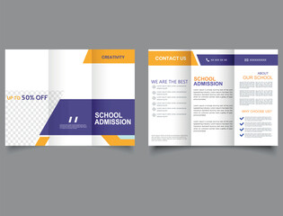 Kids back to school admission trifold brochure