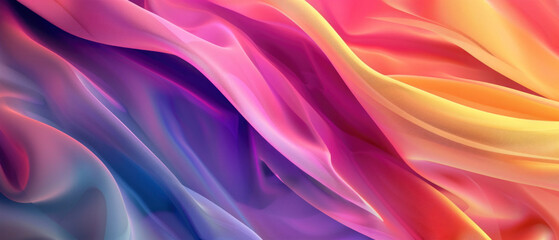 Obraz premium Abstract texture with soft colorful papercut waves and curves or swirl of silk textile fabric, flowing motion background texture, for web design, business 