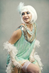Flapper woman roaring 20s