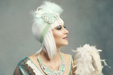 Flapper woman roaring 20s