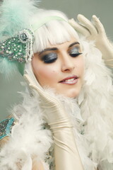 Flapper woman roaring 20s