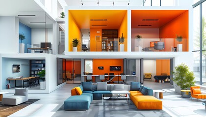 Webinar Training Hub, virtual training hub with different rooms hosting webinar sessions on various business and internet technology topics, 