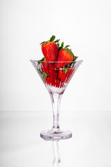 Delicious strawberries in a Martini