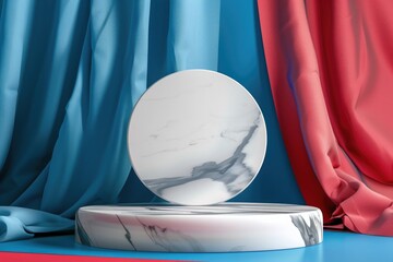 White Toilet on Blue Counter