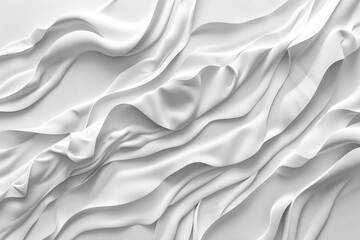 Fototapeta premium Abstract white 3D wavy background.