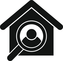 Simple vector icon representing the concept of house hunting