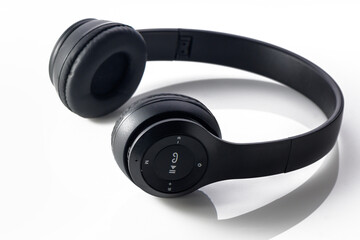 Full-size premium wireless headphones. Isolated on a white background