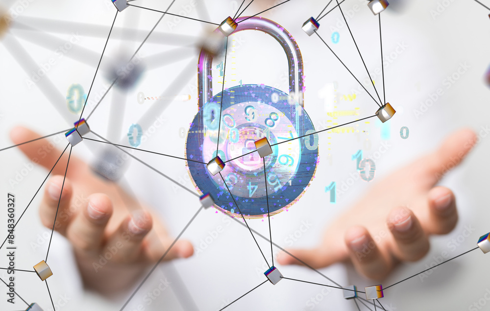 Aufkleber Cybersecurity of digital network systems with computer security enginee